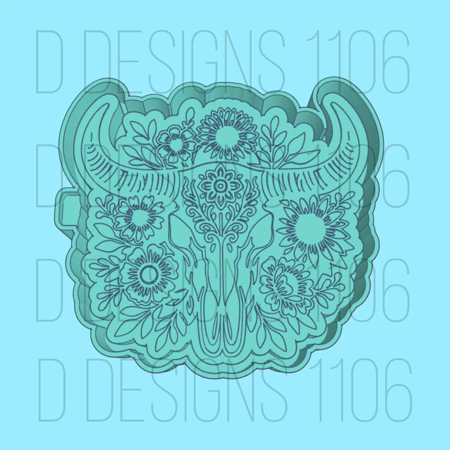 Flower Bull Skull