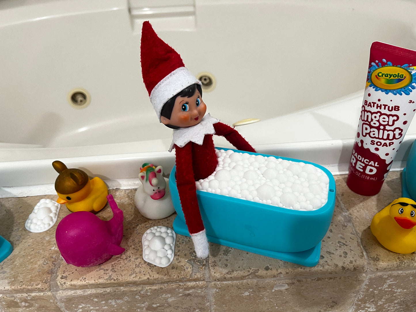 Elf bath tub with bubbles