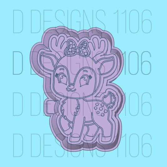 Girly Reindeer with Bow