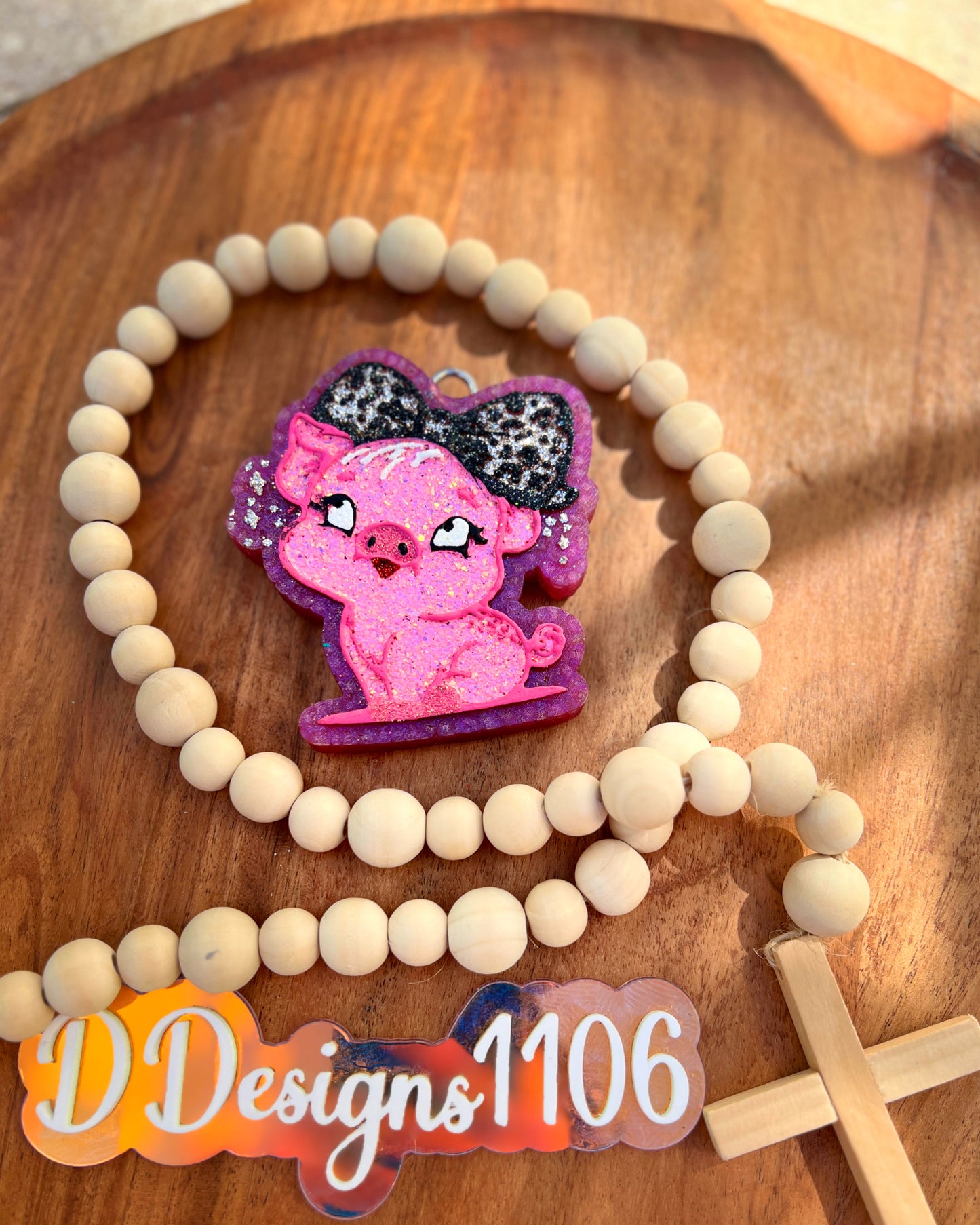 CUTE PIGGY WITH LEOPARD BOW