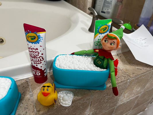 Elf bath tub with bubbles